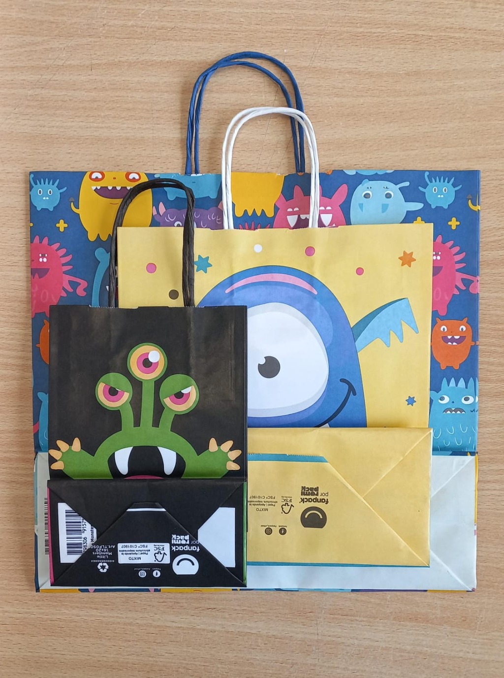 BOLSA REG.C/MJA.32x10x30cm.LITTLE MONSTERS